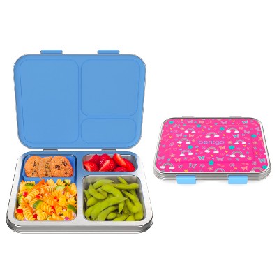 Bentgo Kids' Stainless Steel Bento Lunch Box - Rainbows And Butterflies ...