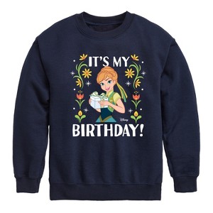 Boys' - Disney - Anna It's My Birthday Graphic Long Sleeve Fleece Sweatshirt - 1 of 3