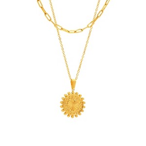 Necklace Layered Set  for Women - HTUTWOO™ 18K Gold Heart Medallion Pendant with Adjustable, for Everyday Wear&occasions - 1 of 4