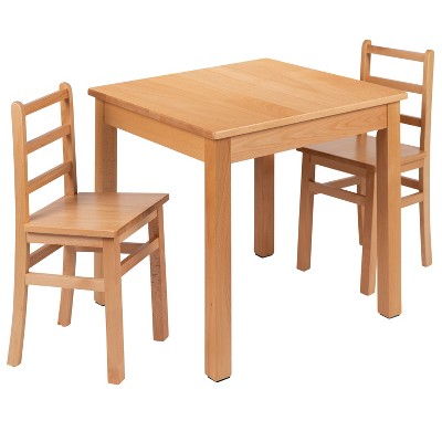 Childrens wooden table & cheap chairs