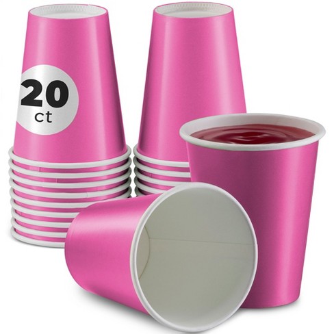 Sparksettings Bright Pink Disposable Paper Cups 9oz, 20 Pack : Target