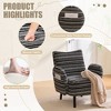 Gulches Modern Minimalist Sanded Fabric Armchair Ergonomic Backrest Side Storage Pocket Solid Wood Legs Anti Slip Comfortable Reading Chair Black - 3 of 4