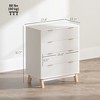Yukimo 27.6" White 4-Drawer Dresser, Fluted Chest of Drawers with Gold Finger Pulls and Wood Legs for Bedroom - 3 of 4