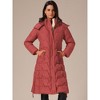 INSPIRE CHIC Women's Winter Hooded Zip Up Down Stand Collar Long Puffer Coat - 3 of 4