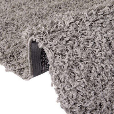 Cloud Gray Synthetic Shag Runner Rug 2' 6" x 10' - Stain-Resistant, Easy Care