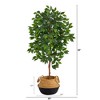 Nearly Natural 4-ft Ficus Artificial Tree in Boho Chic Handmade Cotton & Jute Black Woven Planter - 2 of 4