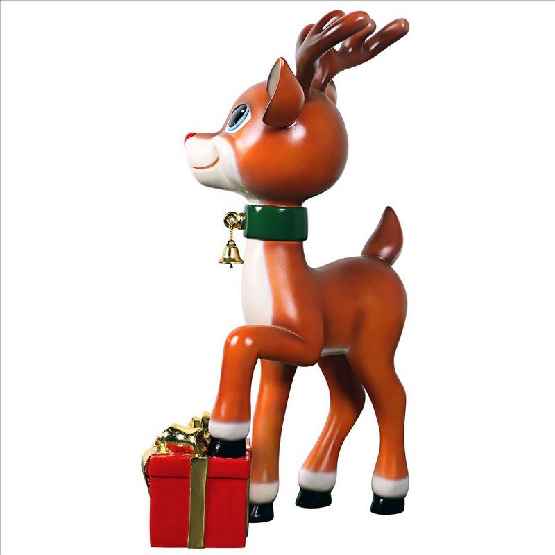 Design Toscano Belle, Santa's Red-Nosed Christmas Reindeer Statue, 5 of 9
