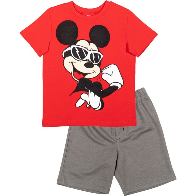 Disney Mickey Mouse 4 Piece Tank Top T-Shirt Athletic Shorts Set , 2 of 8