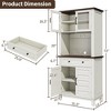Coolmee Coffee Bar Cabinet, 72 inch Farmhouse Coffee Bar Table with Storage Drawers & 2 Glass Doors, Stand Cabinet for Kitchen, Dining - 3 of 4