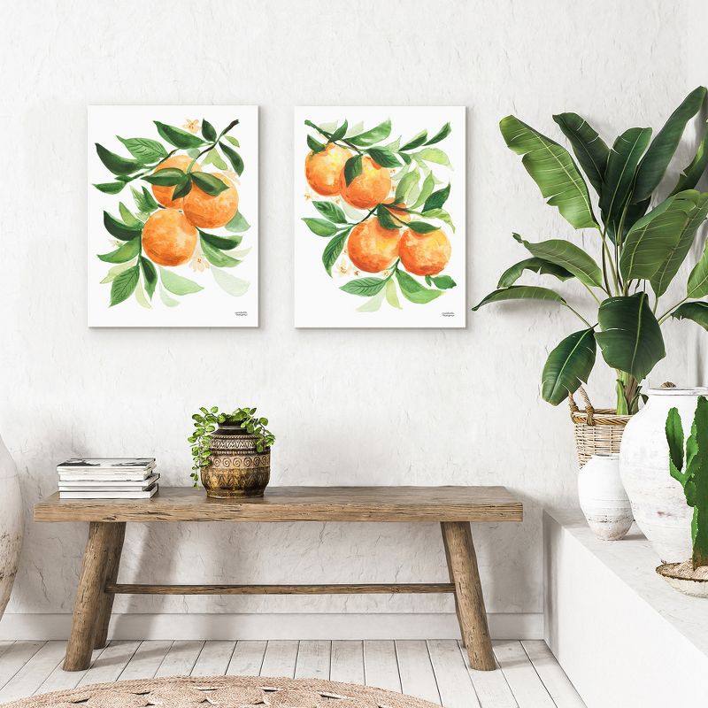 Americanflat 2 Piece 16x20 Wrapped Canvas Set - Oranges Watercolor
by Michelle Mospens - botanical  Wall Art, 3 of 7
