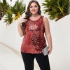 Anna-Kaci Women's Plus Size Sequin Tank Top Sleeveless Sparkle Blouse - 4 of 4