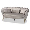 Baxton Studio Genia Velvet Fabric Upholstered and Metal Sofa Gray/Gold: Polyester, Plywood Frame, Seats 3 - 4 of 4