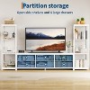 Modern TV Stand Dresser with 6 Fabric Drawers & 2 Industrial 4-Tier Shelves - Large Entertainment Center Console for Living Room. - 4 of 4