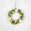 Northlight 9" Cream Rose, Green and Yellow Thistle Hanging Spring Wreath - 3 of 4