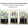 SEVOBAL Kitchen Storage Multi Functional Three Shelf Cart with Cabinet and Wheels for Kitchen Organization, Black, 25.4"*19.5"*14.11" - 3 of 4