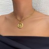 Adornia Tarnish Resistant 18k Gold Plated Swirl Paperclip Pendant Necklace - 2 of 4