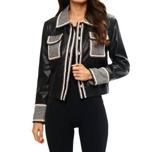 Women's Vera Vegan Leather Cropped Jacket - Adore - 1 of 3