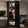 FUFU&GAGA Corner Wardrobe with Glass Doors and LED Lights Black - 2 of 4