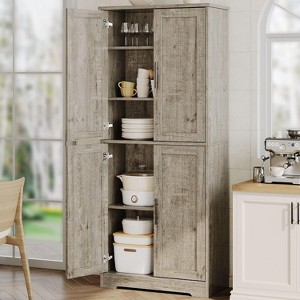 Freestanding Kitchen Pantry Cabinet with Doors and Adjustable Shelves, 70" Tall Storage Cupboard, Versatile Cabinet - 1 of 4