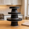 HomeRoots Set of Three Black And White Metal Round Cake Stand Risers - 2 of 4