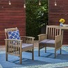 NicBex Outdoor Dining Chairs Set of 2 Garden Armrest Side Chairs with Cushions,Sturdy Acacia Wood Frame,Natural - 4 of 4
