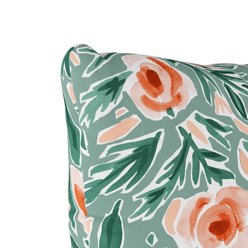 Green Floral Print Throw Pillow - Skyline Furniture, 4 of 6