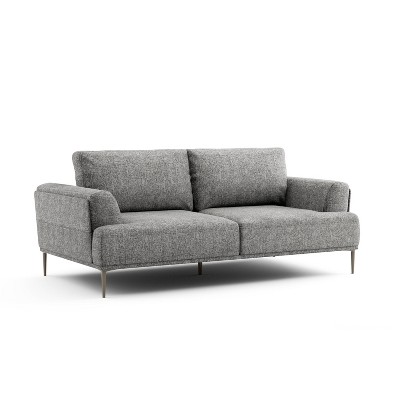 HOMES: Inside + Out Tubera 81" Sofa Chenille T Seat Cushion Upholstered Recliner with Extendable Back Gray