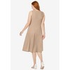 Jessica London Women's Plus Size Linen Fit & Flare Dress - 3 of 4