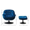 NicBex Velvet Swivel Accent Chair,Upholstered Swivel Living Room Chairs with Curved Backrest and Ottoman,Accent Chairs for Living Room - 3 of 4