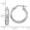 Black Bow Jewelry 4mm Textured Half Round Hoop Earrings in Sterling Silver, 20mm - 4 of 4