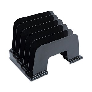 Universal Recycled Plastic Incline Sorter, 5 Sections, Letter Size Files, Black, 13.25" x 9" x 9" - 1 of 4