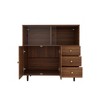 Famapy Vintage Style Side Storage Cabinet Buffet Accent Cabinet with LED Lighting and Acrylic Sliders for Display and Organization - 3 of 4