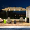 Maggift  15ft Large Patio Umbrella with Solar Lights, Twin Umbrella Outdoor Patio, Double-Sided Rectangle Market Umbrella for Garden, Brown 181.1" - 2 of 4
