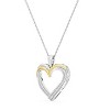 GILDED 1/10 ct Lab Grown Diamond Pendant Necklaces, SI1-SI2 Clarity, F-G Color, 14K Gold Plated Sterling Silver, 18" Chain - 2 of 4