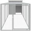 vidaXL Chicken Cage with Run - Light Gray, Galvanized Steel Coop, Ventilated Mesh Design, Weather-Proof Roof - 3 of 4