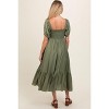 Pinkblush Olive Ruched Sweetheart Neck Tiered Maternity Midi Dress - 4 of 4