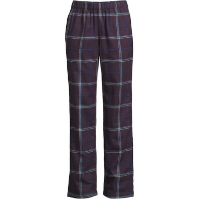 Lands' End Women's Tall Print Flannel Pajama Pants - Medium Tall - Black  Currant Plaid : Target