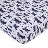 Little Love by NoJo Soar High Little One Navy, Light Blue, Orange, and White Airplanes, Clouds, and Stars 3 Piece Nursery Crib Bedding Set - 3 of 4