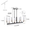 LNC Trend 8-Lights  31.5" Modern Linear Kitchen Island Pendant  Lights, Matte Black and Frosted Glass Shades - 3 of 4