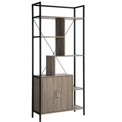 NicBex 6 Shelves File Cabinet with 1 Cabinet,Office Cabinet with Tier-Shelving Design,Modern Storage Cabinet,Filing Cabinet for Home Office