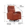 Rocking And Swivel Recliner,Upholstered Recliner Sofa Chair With Metal Legs And One Left Bag, Tall Back Lounge Chair Nursery Chair-Cuddlewood - 4 of 4