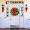 Coucheta 22 Inch Christmas Wreath with Lights - Prelit with 30 Battery LED Lights, Red Green Balls - Outdoor Indoor Home Decor - 2 of 4