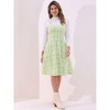 INSPIRE CHIC Women's Sleeveless Square Neck Plaid A-Line Pinafore Overall Tweed Dresses - 4 of 4