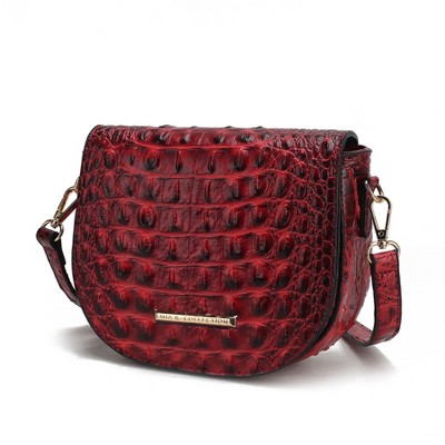 MKF Collection Amalia Crossbody Bag Croc-Embossed Vegan Leather Shoulder Bag Handbag by Mia K