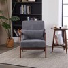 Sapphtopaz 1pc Mid-Century Modern Accent Chair Upholstered Sofa Lounge Chair with Solid Wood Frame, Living Room Chair Comfy Chair with Pillow - 3 of 4