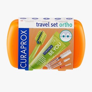 Curaprox Ortho Travel Set Orange, Complete On-the-Go Oral Care for Braces - 1 of 4