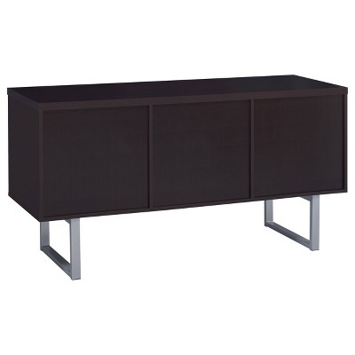 Contemporary 60'' Brown Home Office Desk with Filing Cabinet
