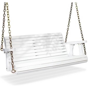 VINGLI 4 FT Outdoor Porch Swing, Heavy Duty 880 LBS Patio Hanging Swing Bench with Chains for Yard, Garden - 1 of 4
