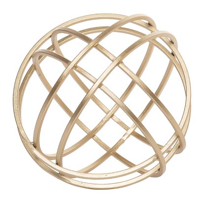 VIP Metal 8.27 in. Gold Sphere Desk Sculpture