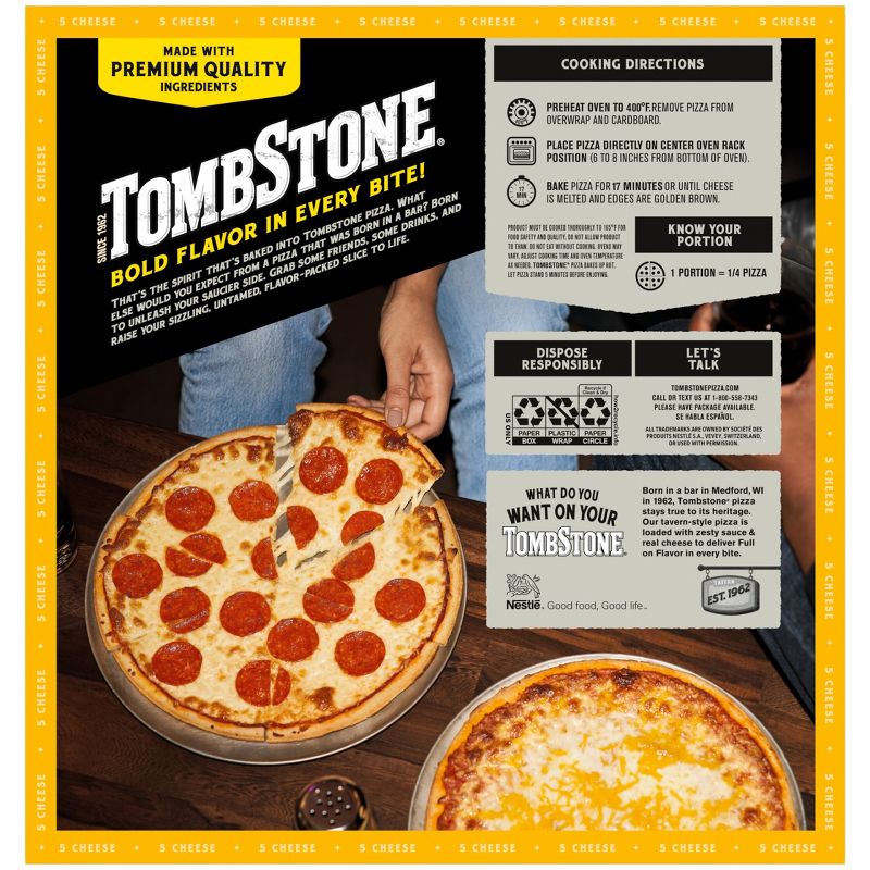 Tombstone Original 5 Cheese Frozen Pizza - 18.5oz, 5 of 10